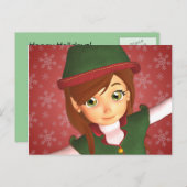 サンタズリトル小妖精や小人ホリデーハガキ シーズンポストカード (正面/裏面)