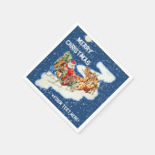 サンタズリーメリークリスマスナプキンズ スタンダードカクテルナプキン (角)