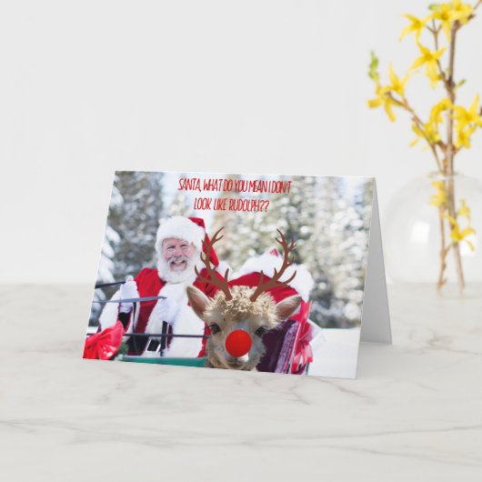 サンタズルドルフ笑わされるモーメント – アルパカ偽装 カード (黄色い花)