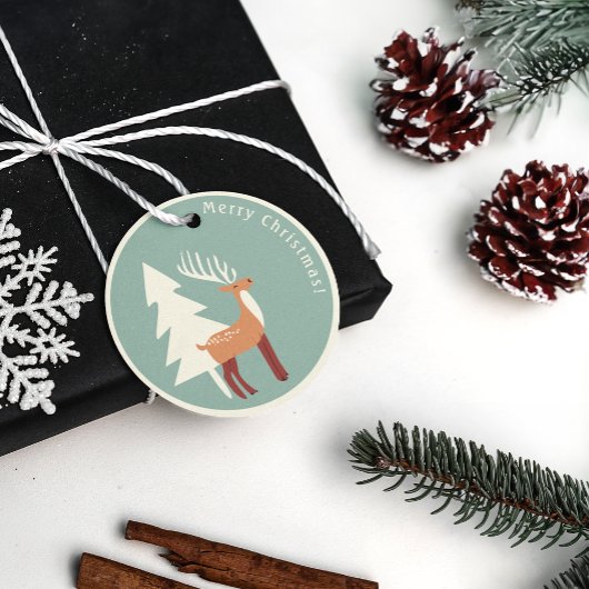 サンタズレトロトナカイラベル フェイバータグ