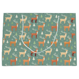 サンタズレトロトナカイ抱き枕 ラージペーパーバッグ