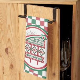 サンタズレトロマーキー – ホホホホメリー&ブライト キッチンタオル