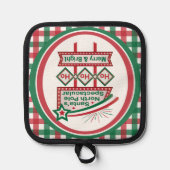 サンタズレトロマーキー – ホホホホメリー&ブライト 鍋敷き (正面)