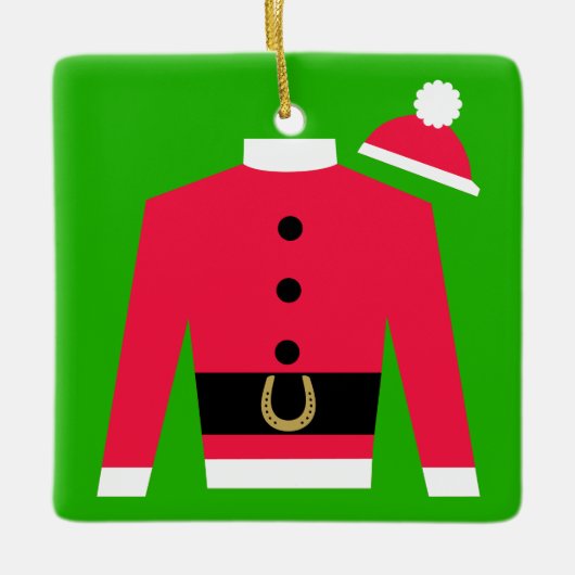 サンタズレーシングシルクススクエアオーナメント メタルオーナメント (正面)