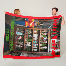 サンタズワークショップくるみ割りフリースブランケット フリースブランケット