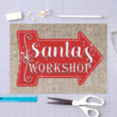 サンタズワークショップアロー素朴クリスマスホリデー 薄葉紙 (クラフト)