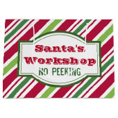 サンタズワークショップクリスマスノーピーキング抱き枕 ラージペーパーバッグ (正面)