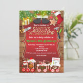 サンタズワークショップクリスマスパーティの招待状 招待状 (スタンド正面)