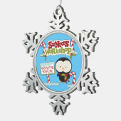 サンタズワークショップペンギン スノーフレークピューターオーナメント (右)