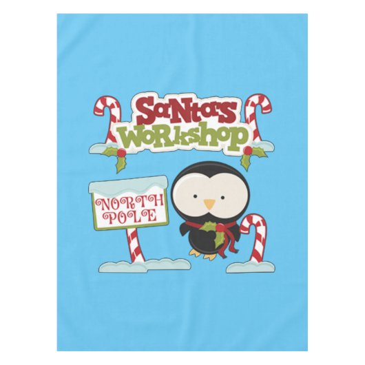 サンタズワークショップペンギン テーブルクロス (正面)