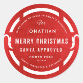 サンタズワークショップメリークリスマスノースポール ラウンドシール (正面)