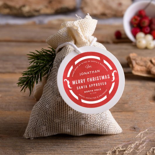 サンタズワークショップメリークリスマスノースポール ラウンドシール