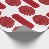 サンタズワークショップ名前をカスタムするクリスマススタンプ ラッピングペーパー (角)