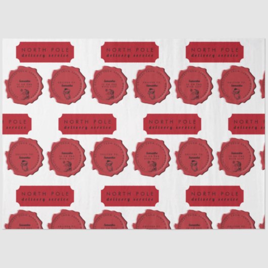 サンタズワークショップ名前をカスタムするクリスマススタンプ 薄葉紙 (正面)