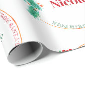 サンタズワークショップ名前をカスタムするクリスマス ラッピングペーパー (ロールコーナー)