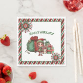 サンタズワークショップ小妖精や小人クリスマスホリデーパーティー スタンダードランチョンナプキン (インサイチュ)