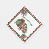 サンタズワークショップ小妖精や小人クリスマスホリデーパーティー スタンダードランチョンナプキン (角)