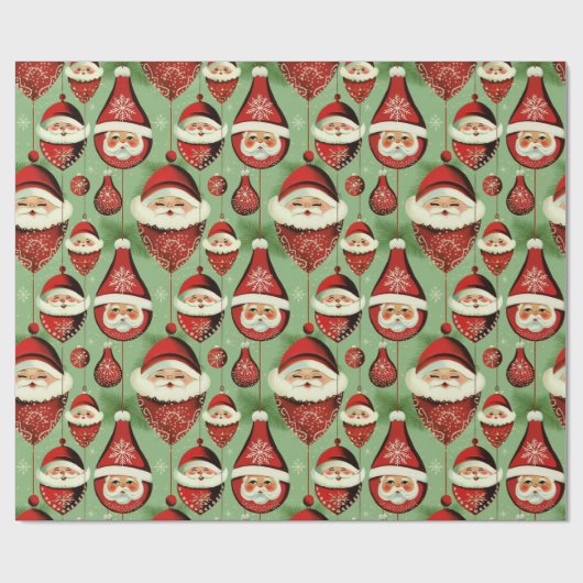 サンタズヴィンテージオーナメントデライト ラッピングペーパー (フラット)