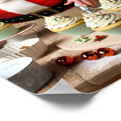 サンタズヴィンテージカップケーキワークショップウォールアートプリント ポスター (角)