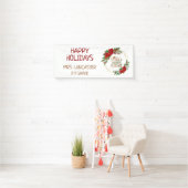 サンタズ先生お気に入りのハッピーホリデーズクリスマス 横断幕 (インサイチュ)