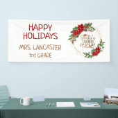 サンタズ先生お気に入りのハッピーホリデーズクリスマス 横断幕 (トレードショー)