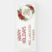 サンタズ先生お気に入りのハッピーホリデーズクリスマス 横断幕 (縦)