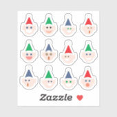 サンタズ小人小妖精や小人ヘッズカートゥーンホリデークリスマス シール (シート)