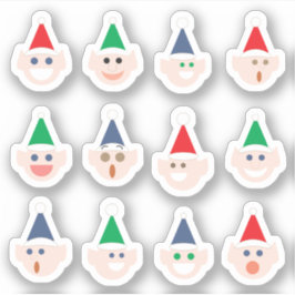 サンタズ小人小妖精や小人ヘッズカートゥーンホリデークリスマス シール