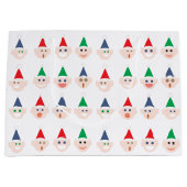 サンタズ小人小妖精や小人顔クリスマスホリデーフェスティバル ラージペーパーバッグ (正面)