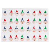 サンタズ小人小妖精や小人顔クリスマスホリデーフェスティバル ラージペーパーバッグ (裏面)