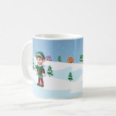 サンタズ小妖精や小人クリスマスマグ コーヒーマグカップ (正面左)