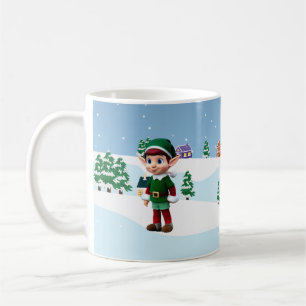 サンタズ小妖精や小人クリスマスマグ コーヒーマグカップ