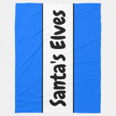 サンタズ小妖精や小人ズブライトグリーンホワイトホリデーストライプズ フリースブランケット (正面)