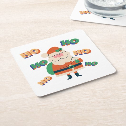 サンタズ応援コースターセット スクエアペーパーコースター (アングル)