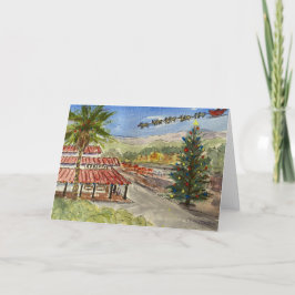 サンタズ来からウッドサイドホリデーカード サンキューカード