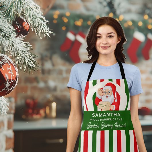 サンタズ誇りを持ったベーキング分隊ベーカーのクリスマス エプロン