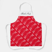 サンタズ調理師クリスマスストッキングスタイルレッド エプロン (正面)
