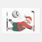 サンタズ遊のゴルフクリスマスプレーゴルファー ラッピングペーパーシート (正面)