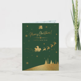 サンタズ金ゴールドスレイクリスマス カード