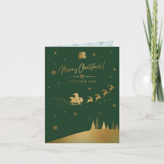 サンタズ金ゴールドスレイクリスマス カード (正面)
