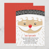 サンタズ顔クリスマスパーティの招待状 招待状 (正面/裏面)