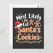 サンタズ食べのクッキーSanta Hatが最も多い ポストカード (正面/裏面)
