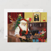 サンタズ2ダックスフント(b-t) シーズンポストカード (正面/裏面)