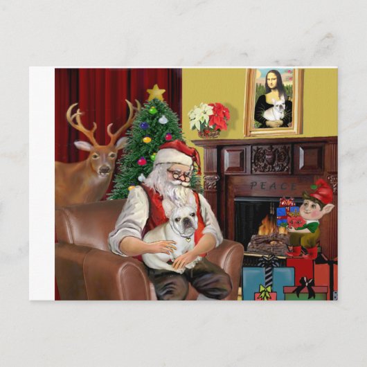 サンタズ·ブルドフランスのッグ(子鹿) シーズンポストカード (正面)