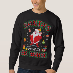 サンタズERお気に入りのナースサンタレッドプレイドクリスマ スウェットシャツ