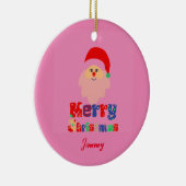 サンタセラミックスサークル付きメリークリスマスオーナメント セラミックオーナメント (右)