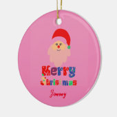 サンタセラミックスサークル付きメリークリスマスオーナメント セラミックオーナメント (左)