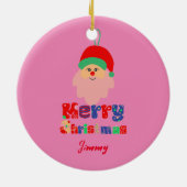 サンタセラミックスサークル付きメリークリスマスオーナメント セラミックオーナメント (裏面)