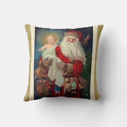 サンタセントニコラスキリストの子供のイエス・キリストのギフト クッション (裏面)