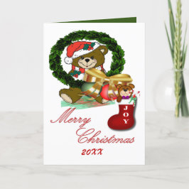 サンタソッククリスマスフォールディングカード シーズンカード